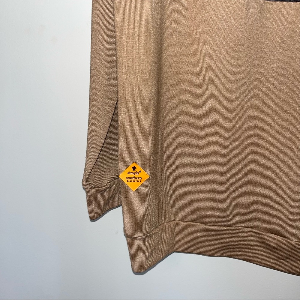 Simply Southern Gray and Hidden Turtle Camouflage Colorblock Sweatshirt XL - Picture 2 of 5